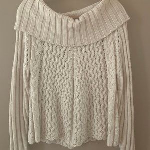 John + Jenn Ivory Off Shoulder Sweater Size Medium